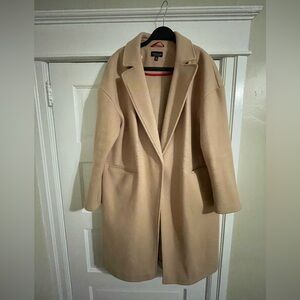 Woman’s Topshop Lily Knit Back Midi Coat